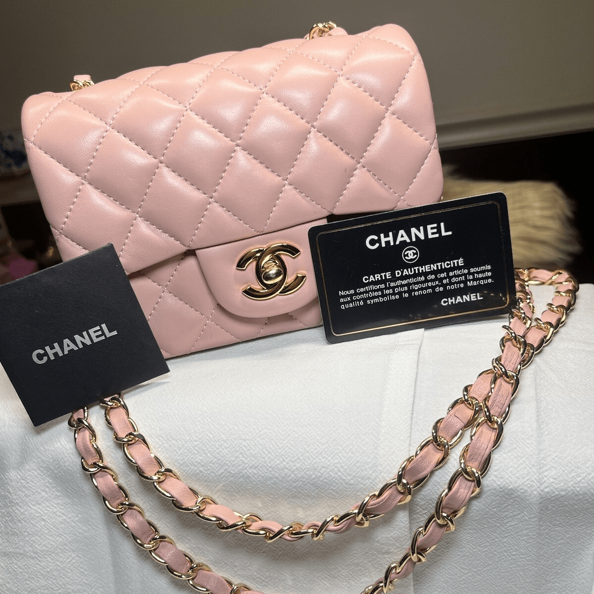 Chanel Mini Flap Pink & Slingback Tweed Set